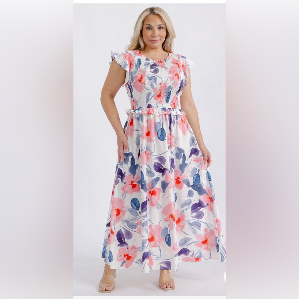 NWT Soul of Curves Floral Sleeveless Maxi Dress size 3X 🌸🌺🌹 BG 04